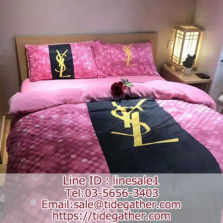 ブランド Ysl ピンク可愛い 高級感 寝具カバー4点セット 暖かい ふわふわ 着脱簡単
